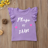 Customized Frill Sleeves Printed Top for Kids