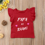 Customized Frill Sleeves Printed Top for Kids