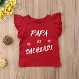 Customized Frill Sleeves Printed Top for Kids