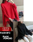 12-12 SALE:  Pack Of 2 Female Fleece Poncho