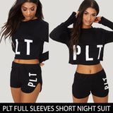 PLT Full Sleeves Short Night Suit