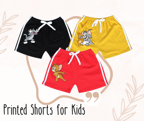 Pack of 3 Printed Double Stripe Shorts for Kids