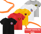 Pack of 5 Printed Super Hero Logo Tshirts