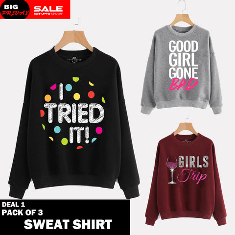 PACK OF 3 SWEAT SHIRTS ( DEAL 1 )