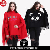11-ELEVEN SALE: Pack of 2 Printed Poncho (Select any 2)