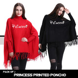 Pack of 2 Princess Printed Poncho