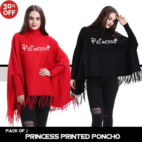 11-11 SALE:  Pack of 2 Princess Printed Poncho