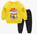 Yellow CAT Cartoon Track suit Kids