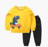 Yellow DINO Car Track suit Kids