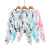 Tie And Dye Cropped Hoodie