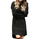 Long Hooded Hem Sweatshirt