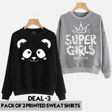 11-ELEVEN SALE:  Pack of 2 PRINTED SWEAT SHIRTS