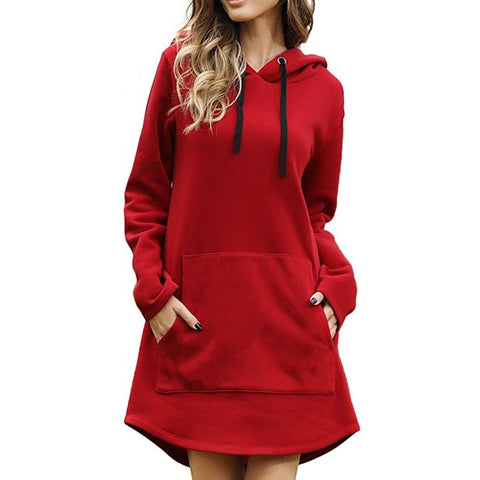 Long Hooded Hem Sweatshirt