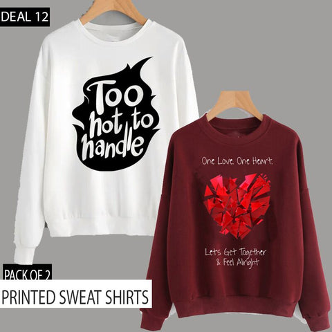PACK OF 2 PRINTED SWEAT SHIRTS (DEAL 12)