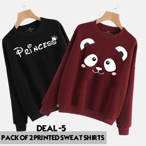 11-ELEVEN SALE:  Pack of 2 PRINTED SWEAT SHIRTS