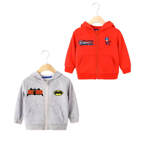 Pack of 2 Kids Printed Zipper Hoodies