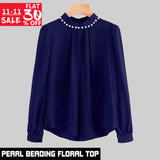 11-11 SALE: PEARL BEADING FLORAL TOP