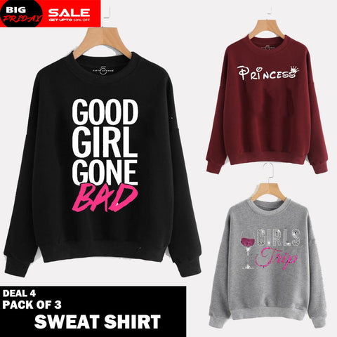 PACK OF 3 SWEAT SHIRTS ( DEAL 4 )